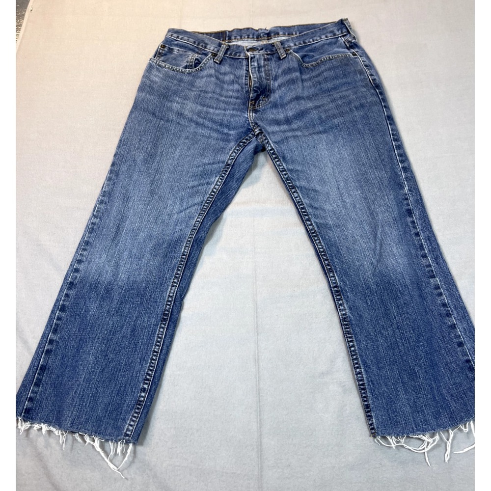 Levi's 559 Shorts 32x24‎ Relaxed Cut Off Long Jeans Shorts Blue. Mens Straight